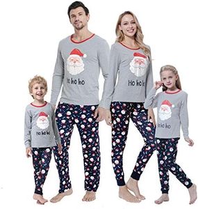 MyFav Christmas Pajamas Set Matching Family PJ's Santa Claus Printed Sleepwear for Boys and Girls,Santa Claus,2T