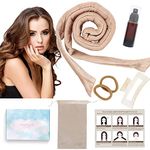 Heatless Curling Rod Headband, No Heat Curlers Hair Rollers for Long Hair to Sleep in Overnight, Soft Hair Ribbon for Woman DIY Hair Rollers Styling Tools (Brown)