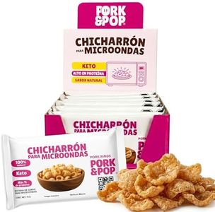 PORK & POP Microwave Pork Rinds, Microwave Chicharrones, Keto Friendly Pork Rind Snack, Ready in Minutes, 100% Natural, 10 Count (2.64 oz Each)