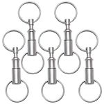 Rongbo 5 Pack Quick Release Detachable Pull Apart Key Rings Keychains,Double Spring Split Snap Seperate Chain Lock Holder Convenient Accessory Gift (5Pack)