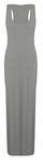 Women Ladies Jersey Long Summer Vest Racer Muscle Back Maxi Dress Plus Size 8-26 (M/L (12-14), Light Grey)