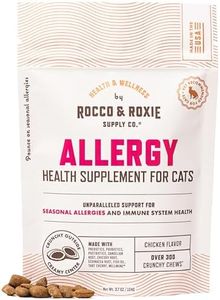 Rocco & Roxie Allergy Relief for Cats, Cat Supplements & Vitamins, Probiotics to Support Gut Health, Fish Oil for Skin, Sneezing and Itching from Seasonal Allergies, Tart Cherry Immune System Support