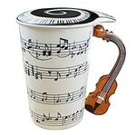 Music Coffee Mug With Lid And Violi