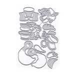 DzIxY Cute Donald Duck Metal Cutting Dies for Card Making Kit Embossing Paper Die Cuts Sets Scrapbooking Machine Stencils Storage Pockets Supplies