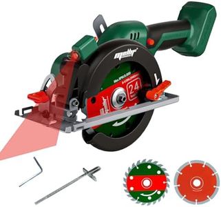 Mellif Cordless Circular Saw for Makita 18V Battery,6900Rpm Brushless Circular Saw with Laser Guide,2 Saw Blades(140mm),Scale Ruler,Adjustable Angle and Depth（Max 51mm,Bare Unit