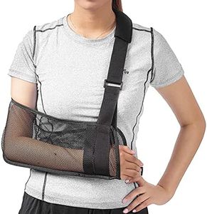Koeydxst Écharpe médicale pour soutien du bras, immobilisation de l’épaule et de la coiffe des rotateurs Avec sangle de support Tissu léger et respirant Noir