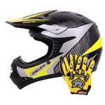 Zorax ZOR-X19 Yellow L (53-54cm) PREDATOR Kids Motocross Motorbike MX Helmet ECE 2206 & Gloves L(7cm)