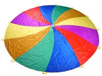 NARMAY® Play Parachute for Kids Rotating Rainbow with 12 Handles - 12 Feet