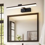 MantoLite Adjustable Color Temperature Wall Lamp,IP44 LED Vanity Bathroom Wall Sconce Mirror Lights,40CM 8W Picture Display Lighting for Bedside Reading Lamps Brushed Black Wall Light Fixtures