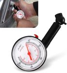 Irinidig 1 PC Car Tire Pressure Gauge, 3.9" x 1.96" Multi-Function Tire Pressure Measurement Tool with Deflatable Interface, Accurate Indicator Easy-to-Read Dial, Universal for Cars Trucks (Black)