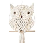 Achart Owl Macrame Wall Hanging Macrame Wall Decor Boho Wall Decor Handmade Woven Wall Art Boho Ornament Wall Pediments Boho Decorations for Home (Beige, 12''x 30'')