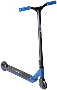 muuwmi stunt scooter for kids and adults, black/blue, high finish kickscooter for skate parks (Black-Blue)