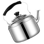 Alipis Whistling Tea Kettle Stove Top 6L Stainless Steel Teapot Fast Boil Water Kettle Flat Bottom Coffee Pot for Kitchen