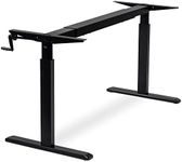 Mount-It! Stand Up Desk with Manual Crank, Frame Only, Height Adjustable Sit-Stand Base, Standing Ergonomic Home Office Desk Workstation, Black