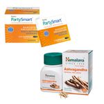 Himalaya Partysmart, 25 Capsules |Prevents Hangover & Helps Support Liver. Herbal Solution, Safe, Effective & Clinically Proven & Ashvagandha - 60 Tablets