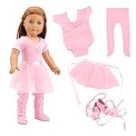 Barwa 18 Inch Girl Doll Ballerina Clothes Set 18 Inch Doll Ballet Dance Costume Tutu Skirt with Leotard Ballet Shoes(Doll NOT Include)