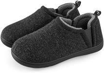 Snug Leaves Men's Faux Wool Slippers Comfy Warm Winter House Shoes with Elastic Gores Dark Grey, 10-11 UK