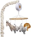 Lambs & Ivy Jungle Adventure Elephant/Lion Musical Baby Crib Mobile Soother Toy