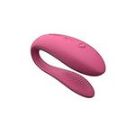 We-Vibe Sync Lite Couples Vibrator – App Controlled C-Shape Vibrator – Wearable Vibrating Couples Adult Sex Toy – G-spot and Clitoris Dual Stimulation – USB Rechargeable – Hot in Coral Pink​