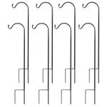 Urban Deco 8PK Heavy Duty Shepherds Hook, 37” Inch Tall Adjustable Height Shepards Hooks for Outdoor, Plant Hangers Outdoor Garden Stakes, Plant Hooks Pole for Wedding，Garden，Outdoor