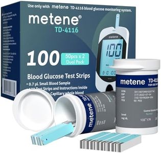 Metene TD-4116 Blood Glucose Test Strips, 100 Count Blood Sugar Test Strips for Diabetes, Use with metene TD-4116 Blood Glucose Monitoring System Only