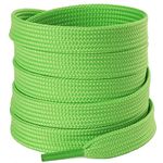 Olukssck [2 Pairs] Flat Shoe Laces for Sneakers, 2/5" Wide Athletic Shoelaces Green 39 inch(100cm)