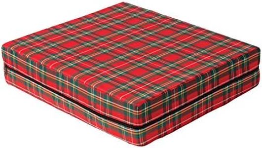 DMI Foam Seat and Wheelchair Cushion with Cover, Supportive Comfort Foam, 4 x 16 x 18 Inch, Plaid