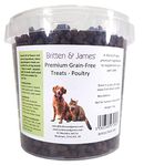 Britten & James Premium Grain Free Dog Treats & Cat Treats - Poultry 1kg - in a Stay Fresh 2L Tub