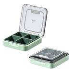 Small Pill Box, BPA Free Pill Case with 4 Large Compartmensts to Hold Vitamins, Moistureproof Portable Pill Box Organiser for Travel (Light Green)