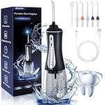 Skeufy Dental Water Flossers for Teeth Cordless, Powerful with 6 Jet Tips, Rechargeable Oral Irrigator, IPX7 Waterproof with 5 Modes, Portable 350ML Water Tank for Travel & Home Use