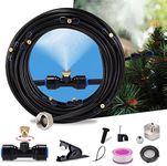 Aomedeelf 100FT Misters for Outside Patio,Outdoor Misting System for Patio,Patio Misters for Cooling Outdoor, 30 Mist Nozzles+3/4" Brass Adapter,Water Mister Outdoor,Outdoor Misters for Patio Garden