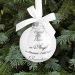 Christmas Memorial Feather Ball Angel Ornament I Have an Angel in Heaven I Call Her Grandma Family Memorial Loss of Loved One Hanging Pendant Xmas Tree Décor