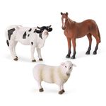 Terra by Battat – Animal Toys for Kids – Farm Animal Figurines – Realistic Animal Playset – Sheep, Bull, Horse – 3 Years + – Farm Animals - Sheep, Bull, Horse