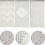 Wooden Bamboo Beaded Curtain Blind Insects Summer Fly Door Screen 90x180cm Assorted Design