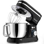 HOWORK Electric Stand Mixer,10+p Speeds With 6.5QT Stainless Steel Bowl,Dough Hook, Wire Whip & Beater,for Most Home Cooks,Black