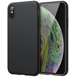 JETech Silicone Case for iPhone Xs Max 6.5-Inch, Silky-Soft Touch Full-Body Protective Case, Shockproof Cover with Microfiber Lining (Black)