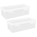 DOITOOL Loaf Storage Container 2Pcs Clear Plastic Bread Box for Kitchen Countertop, Airtight Bread Storage Container Plastic Bread Keeper (7.5x3.7x2.4inch) Kimchi Box