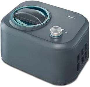 MEDION Machine à glace avec compresseur (convient pour la préparation de crèmes glacées, yaourts glacés & sorbets, 1 litre, 100 watts, bac à glace en aluminium, pas de pré-réfrigération nécessaire, MD