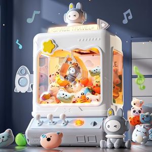 Skirfy Space Claw Machine for Kids, Mini Electronic Game Vending Machine,Candy Dispenser Game for Kids，Birthday for Girls Boys(Blue)
