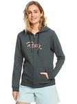 Roxy Young Women Itia Zip Signature Pullover, Onyx Heather, M EU