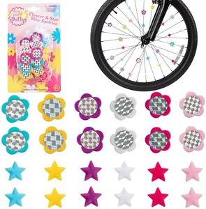 Ride Along Dolly Bike Wheel Spokies Flower and Star Spoke Attachments (24 Pcs)