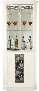 Howard Miller Leontief Wine & Bar Cabinet II - Linen Home Liquor Storage Cabinets - Interior Lightning & Stemware Rack for Collectibles, Office and Home Decor, Traditional Style Floor Mount