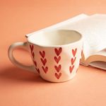 The White Space Living Cute Sweetheart Valentines Gift Heart Shaped Coffee And Tea Mugs | Set Of One | Microwave Safe, 220 ML