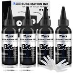 Printers Jack 400ML Black Sublimation Ink Refill for Epson C88 C88+ WF7710 ET2720 ET4700 ET15000 ET2760 ET2750 Inkjet Printers Heat Press Transfer on Mugs, Plates, Polyester Shirts etc