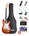 Donner DST-90 Electric Guitar, 39" Full Size Beginner Electric Guitar Kit with Amp, HSS Pickup, Gig Bag, Tuner, Capo, Strap, Strings, Cable, Picks, Icetea Burst