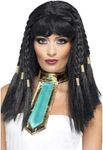 Smiffy's Women's Ancient Egyptian Black Wig with Braids and Gold Trim, One Size, Cleopatra Wig, 5020570420812