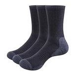 YUEDGE Men's Walking Sports Socks Moisture Wicking Green Cushioned Training Athletic Crew Socks Padded Work Boot Socks For Men Size 6-10, 3 Pairs