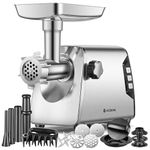 AAOBOSI #12 Meat Grinder, [3000W] 3 Speed Meat Grinder Heavy Duty: Built-in Storage Box, 2 Blades,4 Plates,3 Sausage Stuffers,Kibbe Kit,Meat Claw & Burger Press, for Home & Kitchen Use