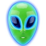 Silom Halloween LED Alien Mask, LED Light up Mask 3 Modes Lighted Face Mask for Festival Cosplay Halloween Costume Masquerade Parties Carnival Adult Boys Girls Gifts (1pc)