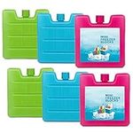 ACCURATE 6 Pack Multicolour Freezer Blocks for Cooler Bags | Long Lasting Reusable Ice Packs for Lunch Boxes, Beach, Camping, Fishing and Outdoor Activities (6)